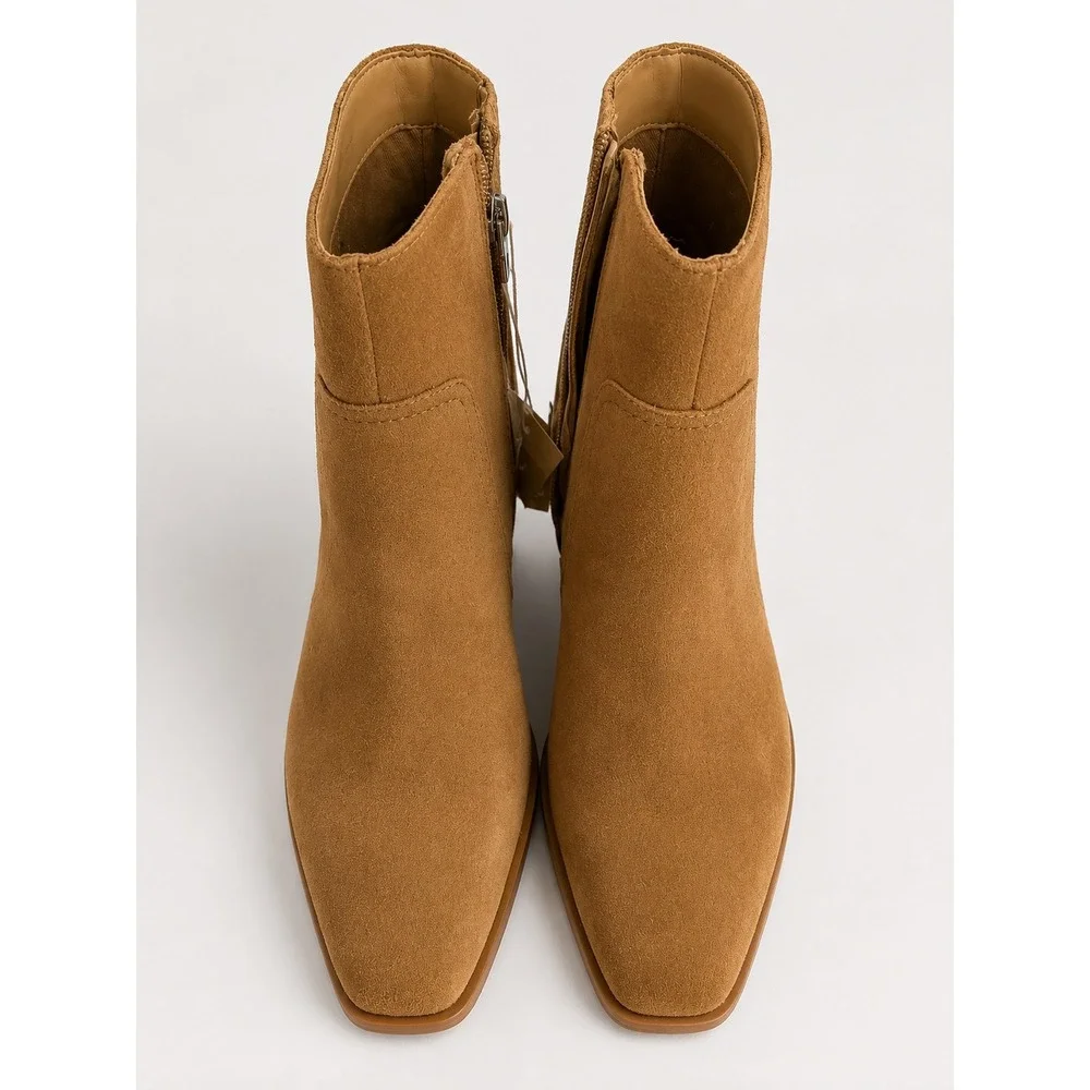 Dolce Vita Fahari H2O Brown Suede Waterproof Square Toe Ankle Boots Womens10.5 M - Picture 1 of 6